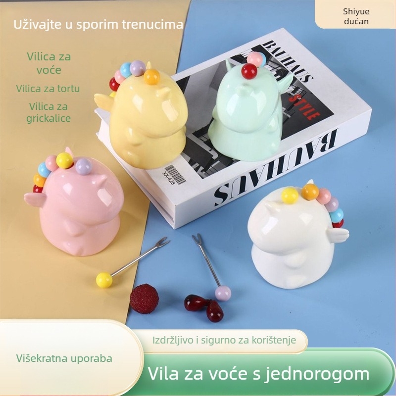 Set vilica za voće, nehrđajući čelik, moderan minimalistički stil, crtani motiv, za djecu