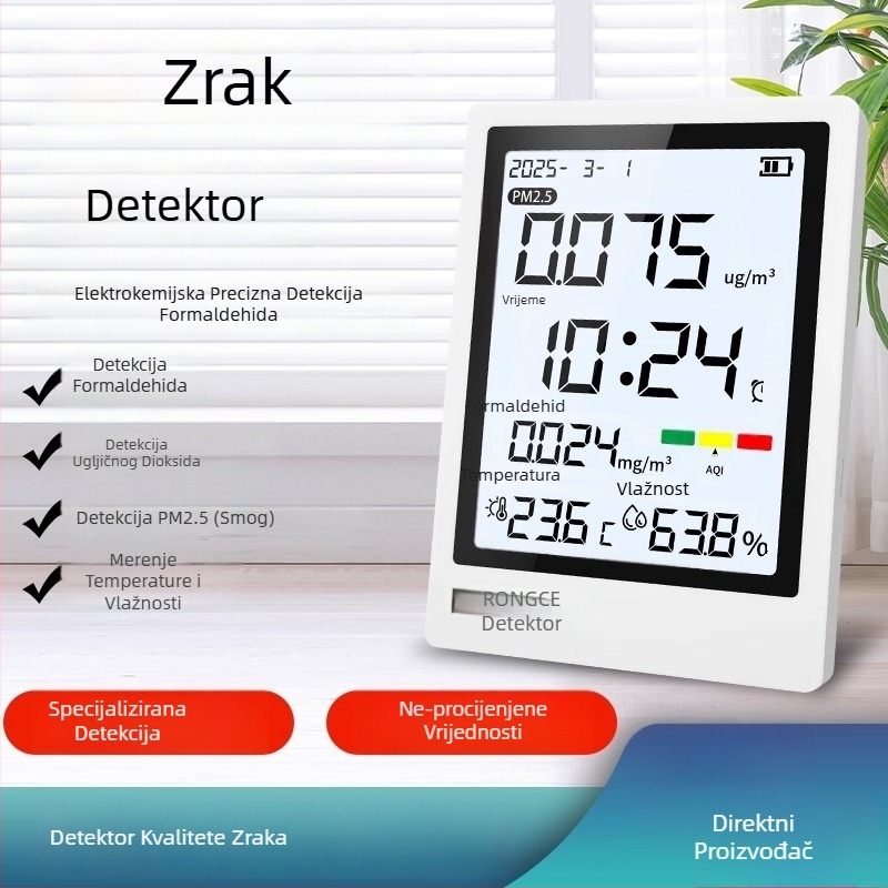 All-in-One monitor kvalitete zraka za dom: PM2.5, CO2 i formaldehid, visoka preciznost