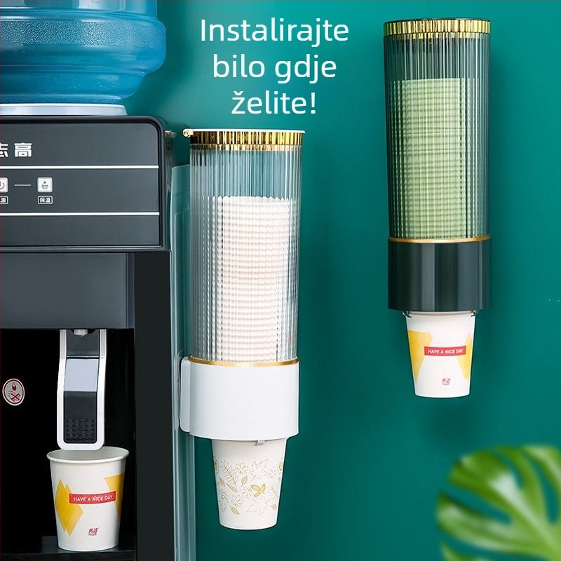 Držač čaša s automatskim ispuštanjem čaše, PET materijal, zidni, bez bušenja