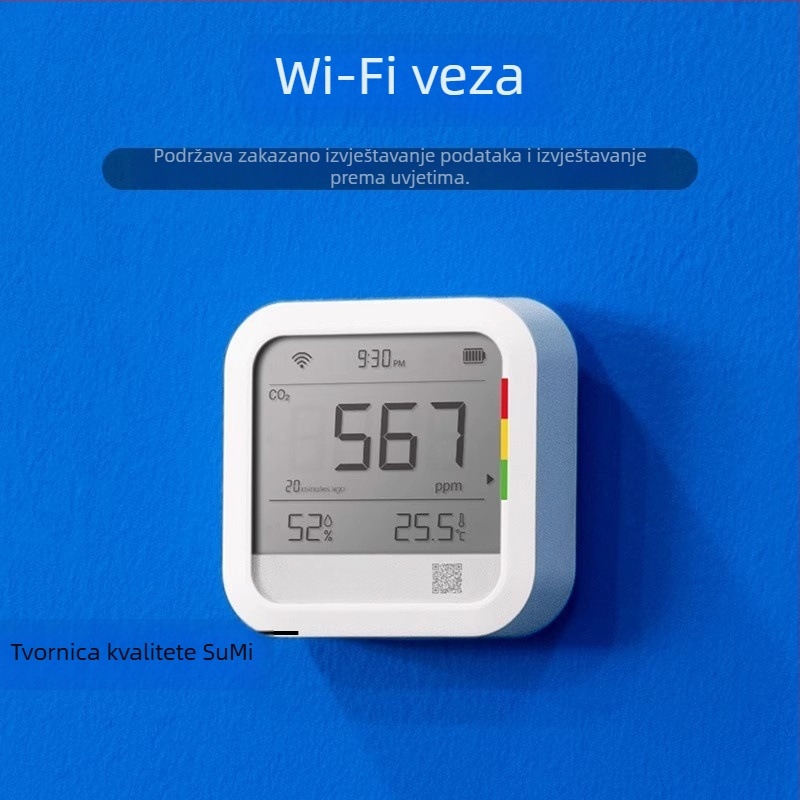 Qingping CGP22C unutarnji CO2 detektor – mjerač koncentracije CO2, model CGP22C, težina 0,129 kg