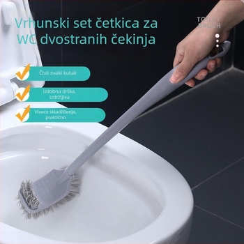 Set četke za WC za kućnu upotrebu s dvostrukom glavom i držačem, za čišćenje kupaonice