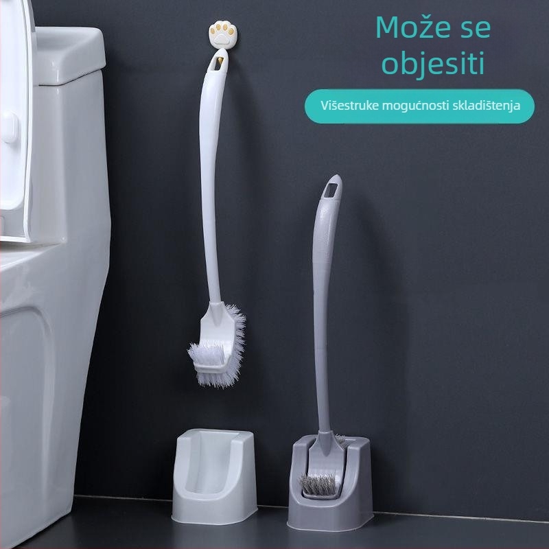 Set četke za WC za kućnu upotrebu s dvostrukom glavom i držačem, za čišćenje kupaonice