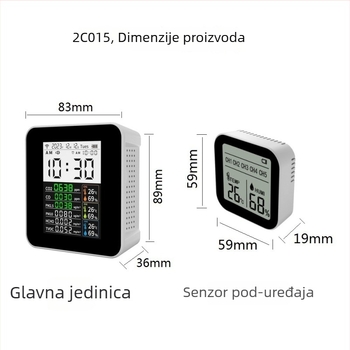 Nobito ZN-2CO15 Detektor kvalitete zraka, Wi-Fi, CO2, CO, TVOC, formaldehid