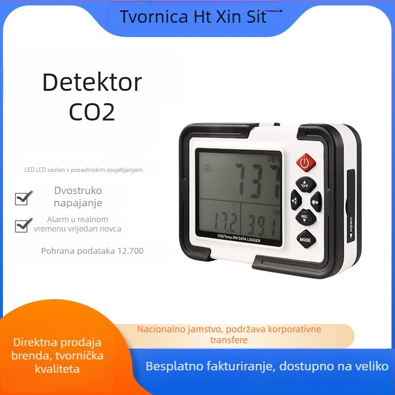 HT-2000 CO2 monitor s alarmom prekoračenja