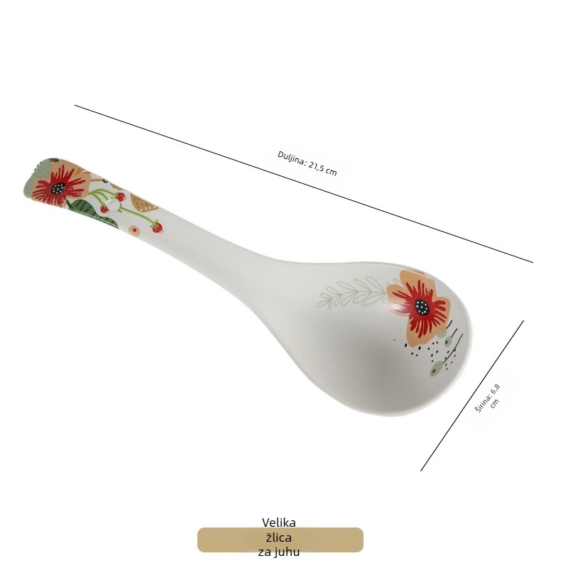 Porcelanski set posuđa s cvjetnim uzorkom: mikrovalna sigurna, moderan azijski stil, Swear brend