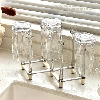 Prilagodljivi teleskopni držač čaša s odvodom za staklene čaše