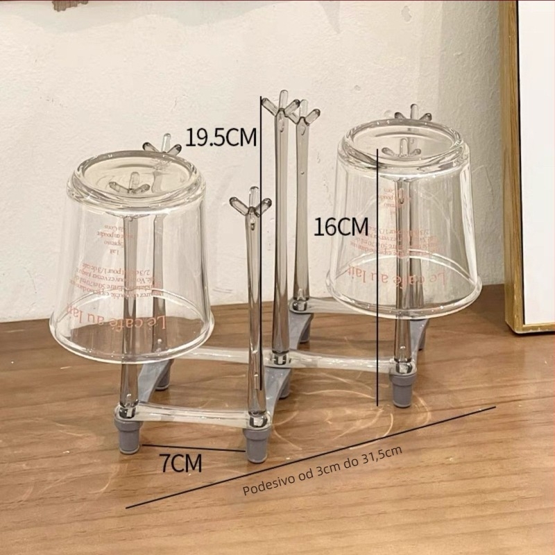 Prilagodljivi teleskopni držač čaša s odvodom za staklene čaše