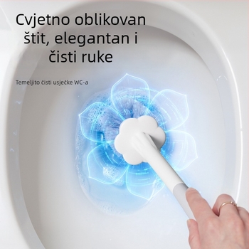 Četka za WC s dugačkim držalom i mekanim vlaknima za kućno čišćenje — plastika, pakirano u kartonsku kutiju, 1 kom