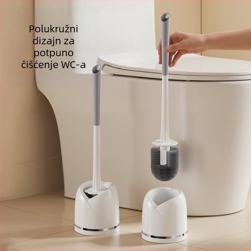 Četka za WC s dugačkim držalom i mekanim vlaknima za kućno čišćenje — plastika, pakirano u kartonsku kutiju, 1 kom