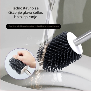 Četka za WC s TPR silikon čekinjama, prijenosna, mekane čekinje, 0,36 kg, čišćenje sa svih strana