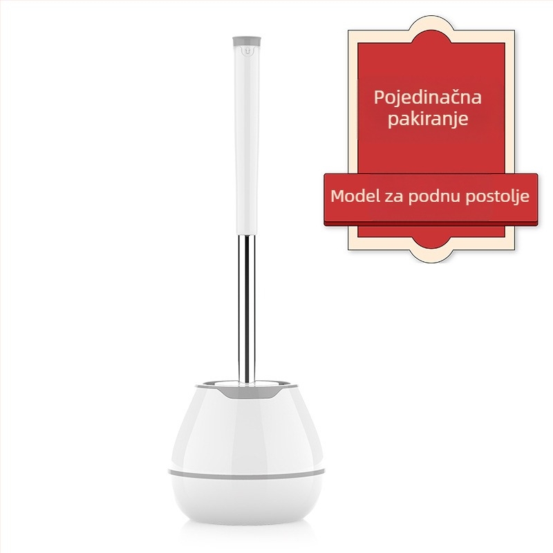 Četka za WC s TPR silikon čekinjama, prijenosna, mekane čekinje, 0,36 kg, čišćenje sa svih strana
