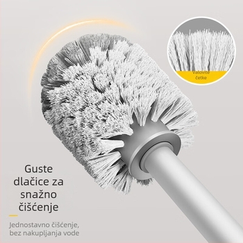 Zidna četka za WC s dvije glave za čišćenje razmaka bez mrtvih kutova, plastična, 500 g