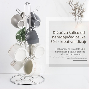 Držač za šalice od nehrđajućeg čelika 304, moderan minimalistički stil, odvodni stalak za šalice, težina 0,55 kg
