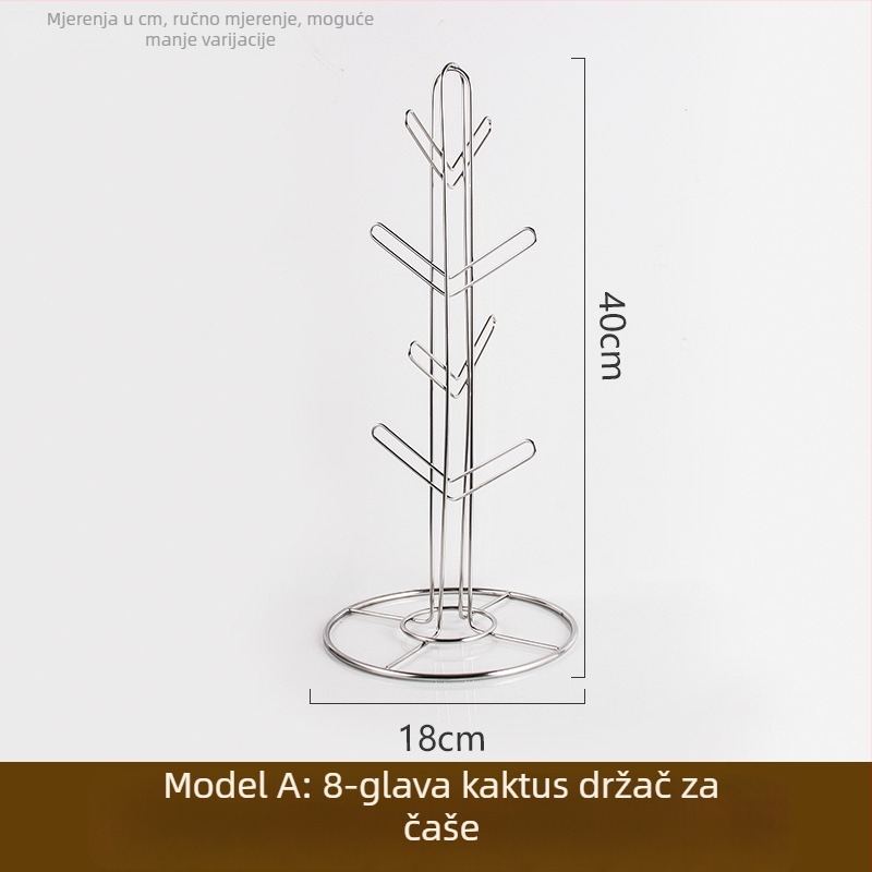 Držač za šalice od nehrđajućeg čelika 304, moderan minimalistički stil, odvodni stalak za šalice, težina 0,55 kg