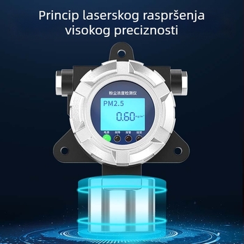 Eksplozijski otporan detektor koncentracije prašine za industrijsku radionicu — Model Dze015, raspon mjerenja 0.01 ppm (prilagodljivo), točnost ≤3% fs, napajanje AC, mjerni objekt: prašina rezanja metala i brušenje.