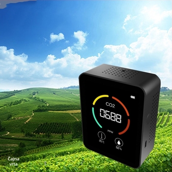 CO2 detektor s NDIR – koncentracija CO2 400–6000 ppm, temperatura i vlaga, točnost 1 ppm, model ZN-2CO1,2,3,T