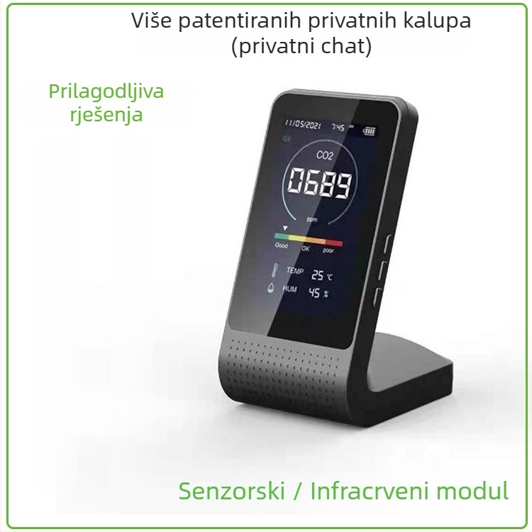 Unutarnji CO2 detektor s TFT zaslonom, točnost 100 ppm, model T03