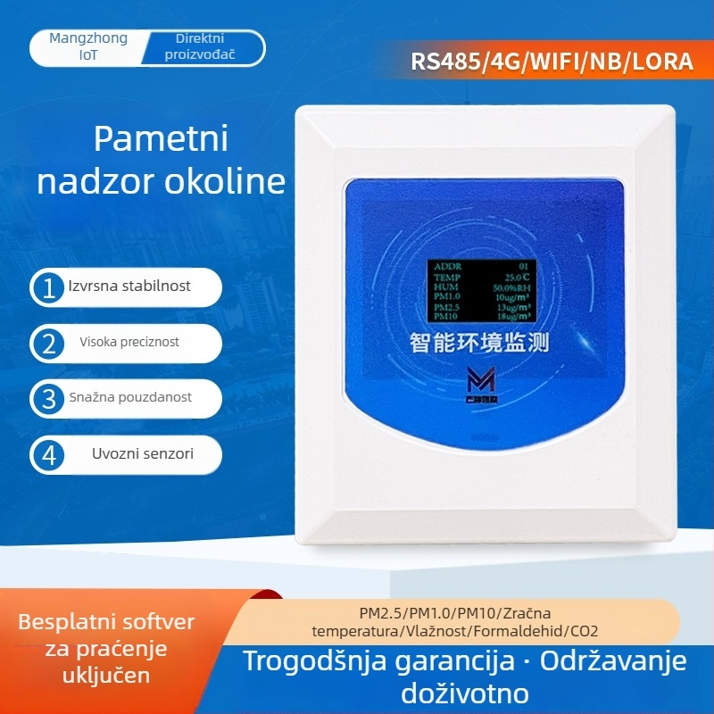 Senzor kakvoće zraka sve-u-jednom – CO2, formaldehid, TVOC, PM2.5, temperatura i vlaga