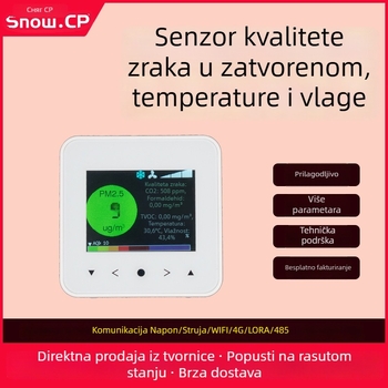 Monitor kvalitete zraka u zatvorenim prostorima sa transmiterom temperature i vlage, višeparametarski senzor plinova