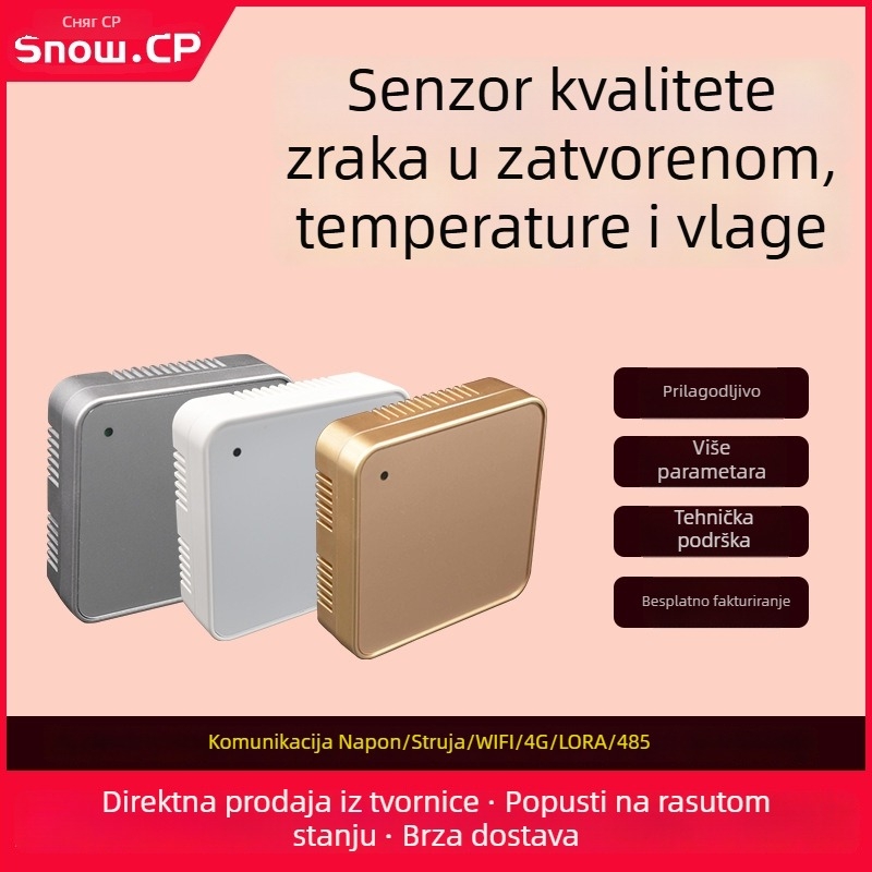 Monitor kvalitete zraka u zatvorenim prostorima sa transmiterom temperature i vlage, višeparametarski senzor plinova