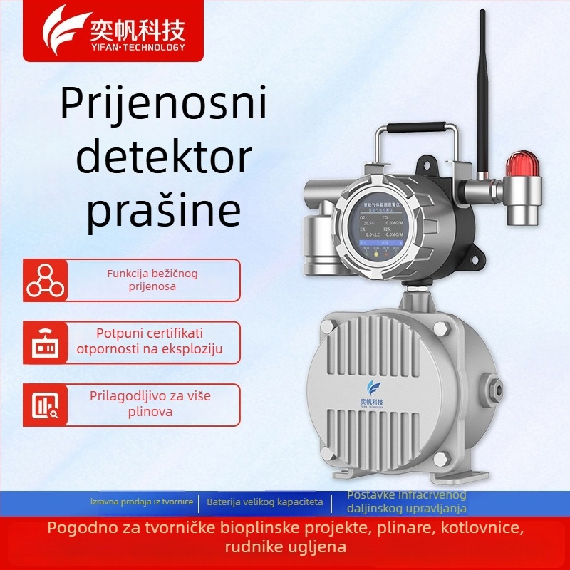 Industrijski prijenosni detektor prašine s eksplozijsko-zaštitnim baterijskim alarmom za plinska postrojenja i kotlove