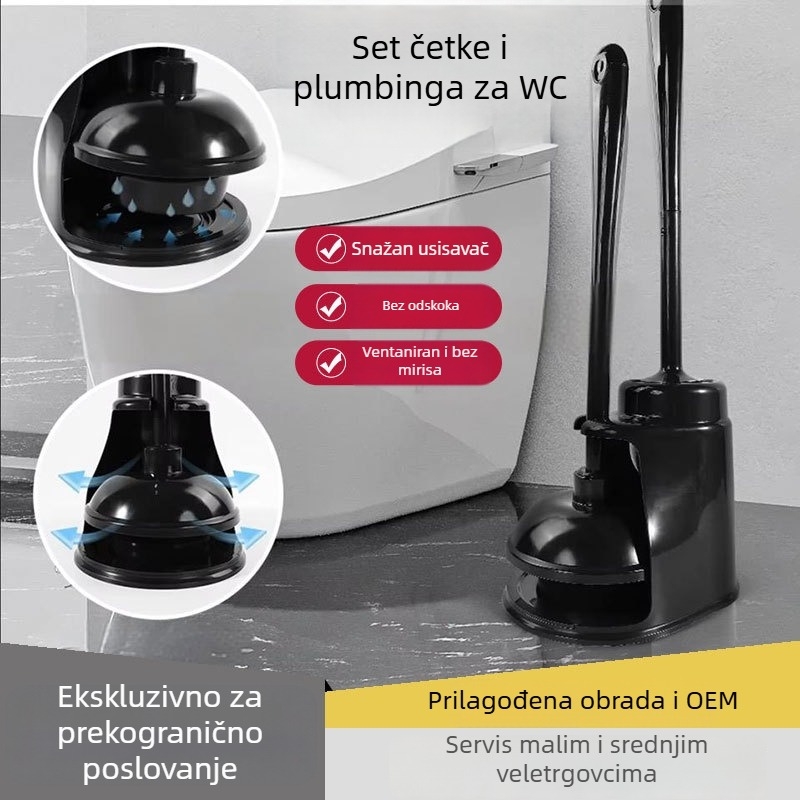 Set četke za toaletu s usisom, dvostruka namjena (usisavanje i četkanje), plastika, ZUBULUN, 1 kom
