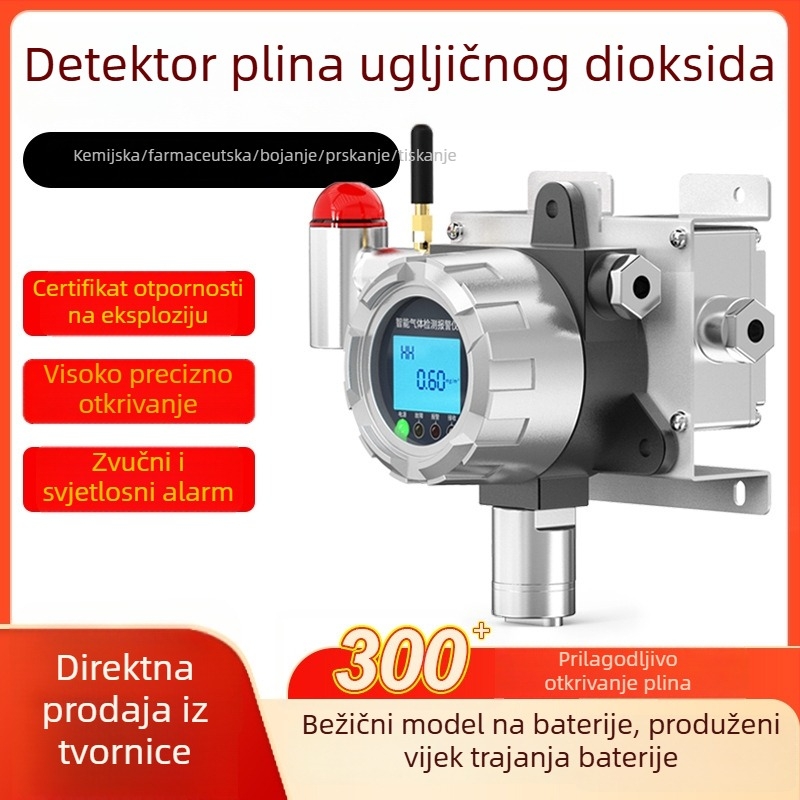Fiksni CO2 detektor za industrijsku upotrebu, tunelski CO2 detektor za toksične i štetne plinove