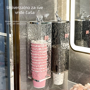 Zidni držač čaša, plastični, skladištenje, moderni minimalistički dizajn, montaža bez bušenja