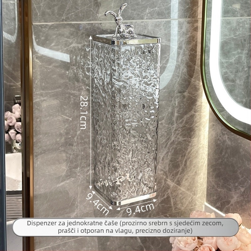 Zidni držač čaša, plastični, skladištenje, moderni minimalistički dizajn, montaža bez bušenja
