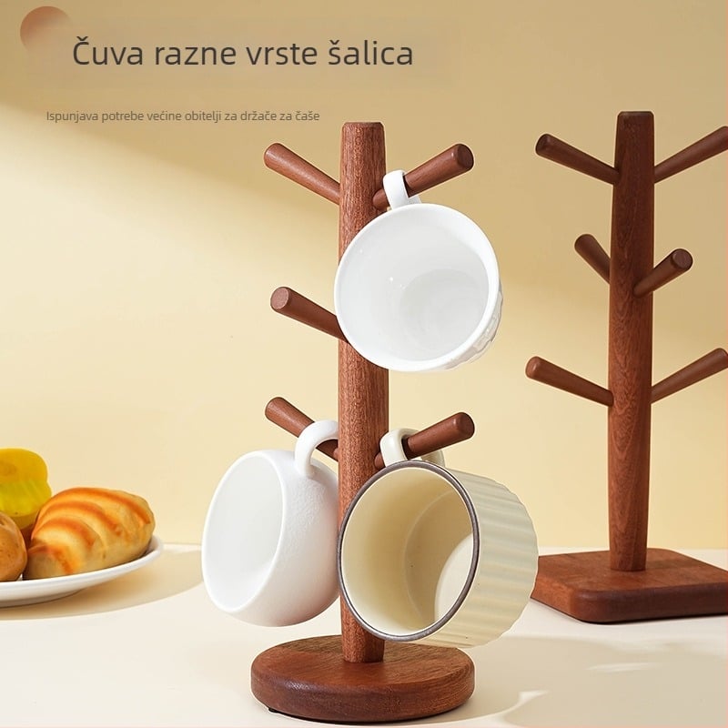 Držač čaša od drveta za stol – okrugla baza i usmjeravajuća baza, moderni minimalistički stil, 500 g