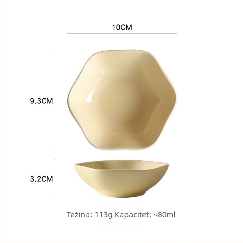 Keramički tanjurić za umake uz hot pot (Materijal: keramika; Oblik: Vanzemaljski; Logotip: Moguće otisnuti; Poklon za kolegu; Stil: Jednostavan)