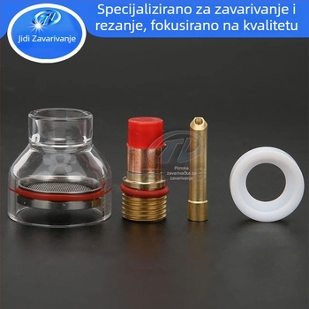 Ji Di duga za zavarivanje argonskim lukom - 500A potrošni dijelovi, prozirni stakleni poklopac i klip za plinsku leću WP-17/18/26