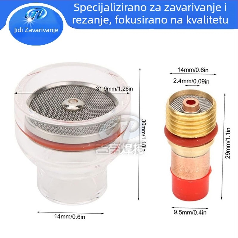 Ji Di duga za zavarivanje argonskim lukom - 500A potrošni dijelovi, prozirni stakleni poklopac i klip za plinsku leću WP-17/18/26