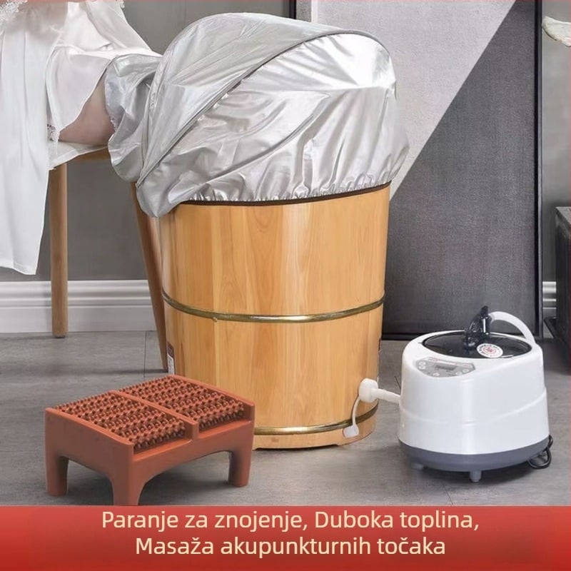 Drvena kada za stopala od hrasta, s konstantnim grijanjem, para spa, za kućnu upotrebu