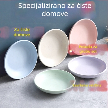 Okružni plastični tanjur za sol i sojin umak za kupaonicu i kuhinju – jednostavan stil, višenamjenski kućni spremnik