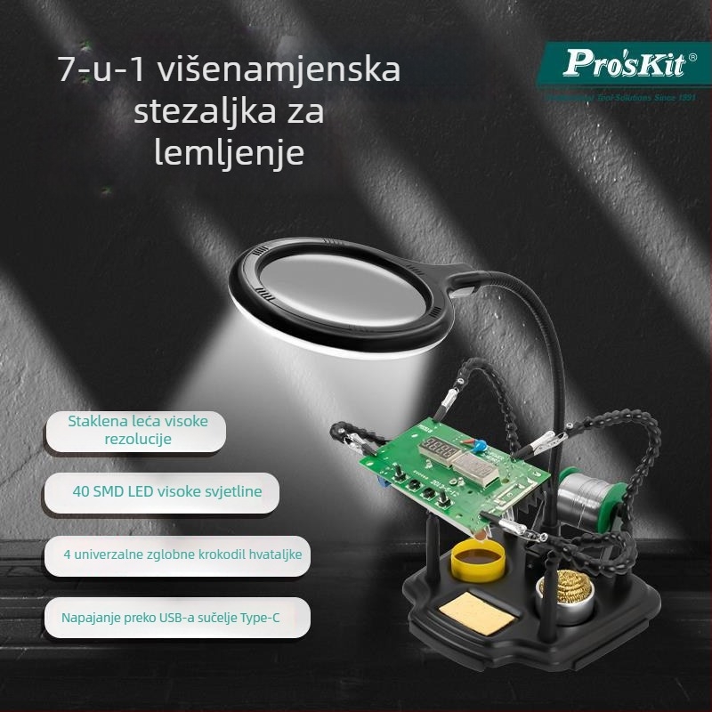 Baogong SN-396N Dodatni držač za lemilicu i stalak za zavarivanje sa osvijetljenim povećalom za popravak PCB-a