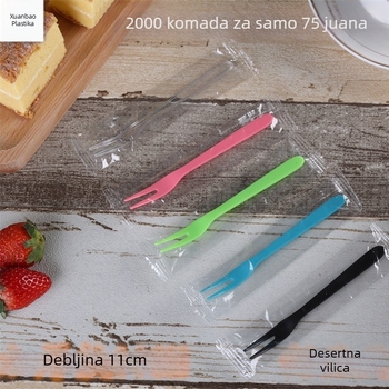Jednokratne plastične vilice za voće, 200 komada u pakiranju, biorazgradive, nije sigurno za mikrovalnu, proizvedeno od neovisnog proizvođača