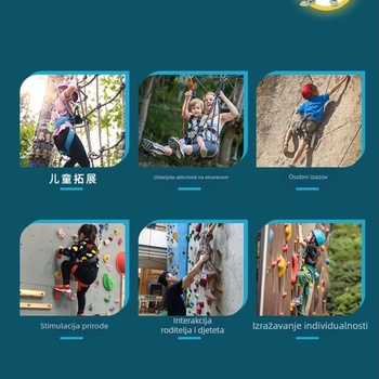 Dječji sigurnosni pojas za unutarnje penjanje – potpuno tijelo sigurnosni pojas, poliestersko užad i užad od poliestera, nosivost 15 kN, duljina užeta bilo koja veličina, zaštita od pada pri velikoj visini