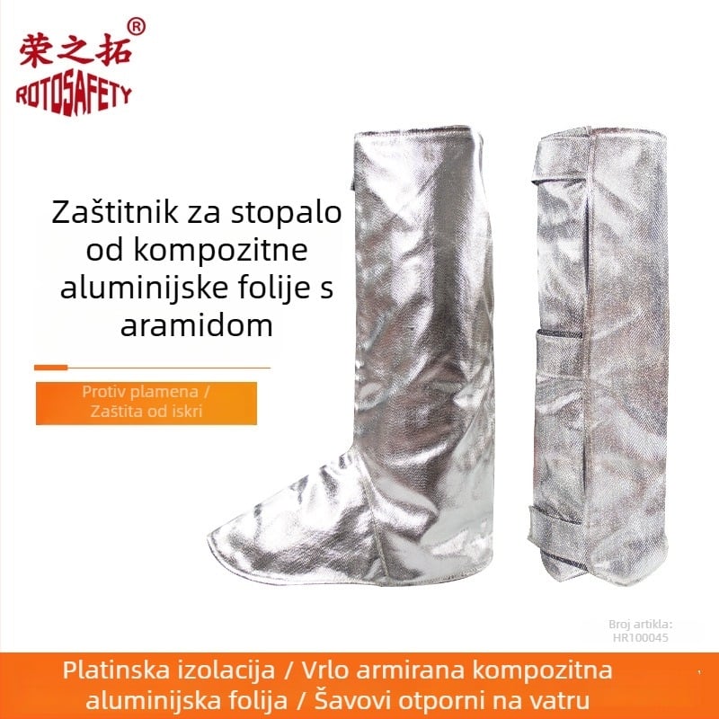 Nožni zaštitnik od aluminijske folije za visoke temperature, vatrootporan i plamenootporan, zaštita od prskanja metala tijekom kovanja, produženi štitnik za nogu