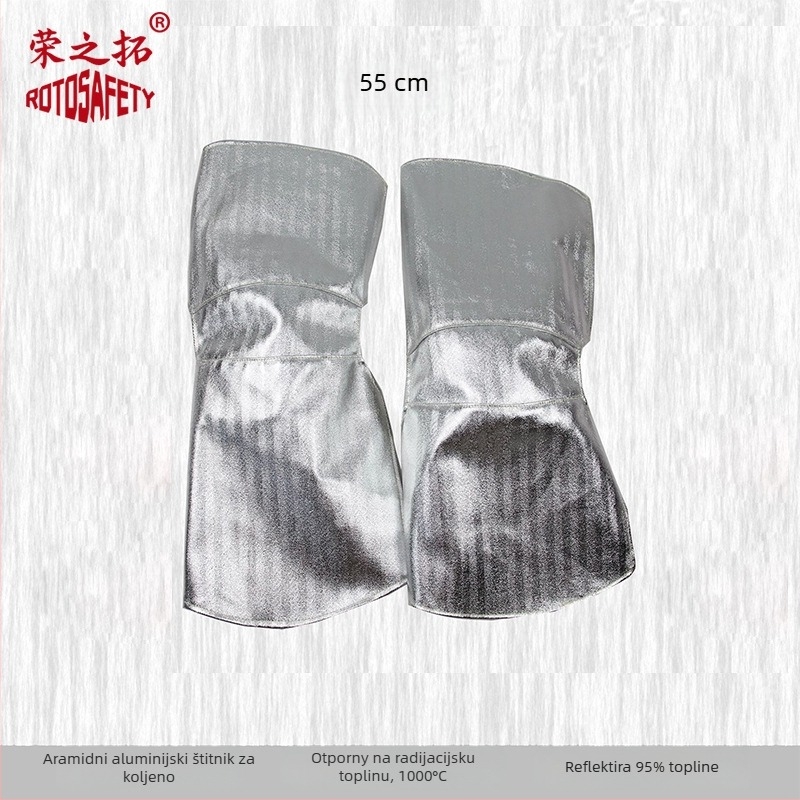 Nožni zaštitnik od aluminijske folije za visoke temperature, vatrootporan i plamenootporan, zaštita od prskanja metala tijekom kovanja, produženi štitnik za nogu