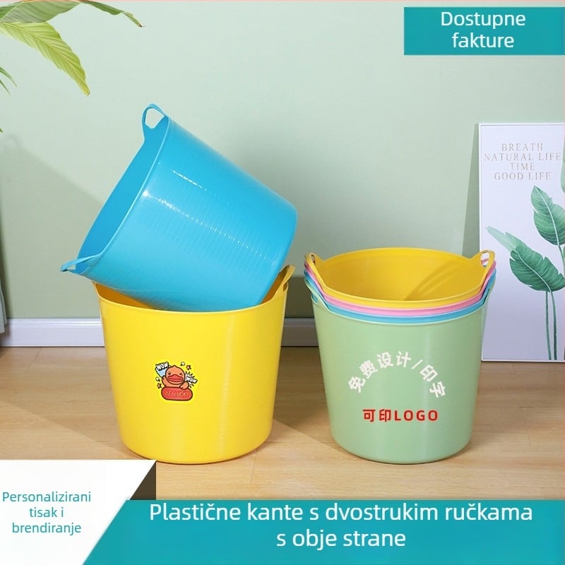 Višenamjenska dječja kanta za kupanje, s velikim kapacitetom, prijenosna plastična kanta za kupanje s logom