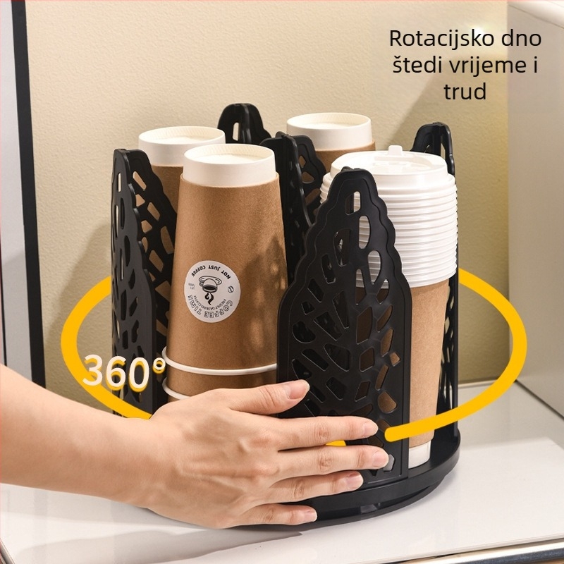 Okretni držač čaša za jednokratne papirnate čaše — Materijal: papir + PE folija; Stil: moderni minimalistički; Težina: 520 g; Marka: Wenjing