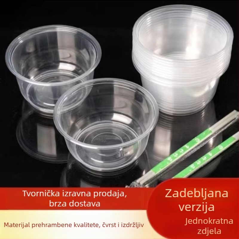 Jednokratni set zdjela i štapića za jelo, deblji i otporan na visoke temperature, za restorane i kućnu upotrebu