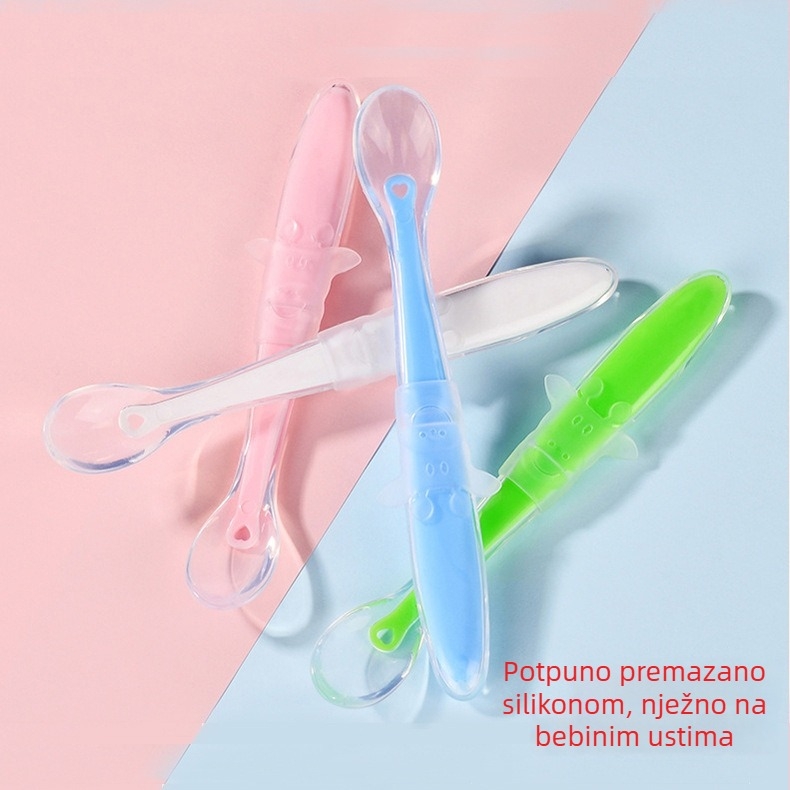 Dječja silikonska žličica za učenje – materijal: silikon – dob: iznad 3 mjeseca – jednostavan stil