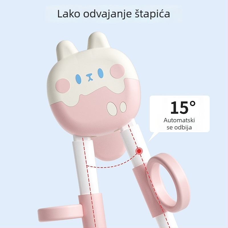 Mobiko dječji trening štapići za jelo – ABS materijal, set od 4 komada, cartoon stil, od 12 mjeseci