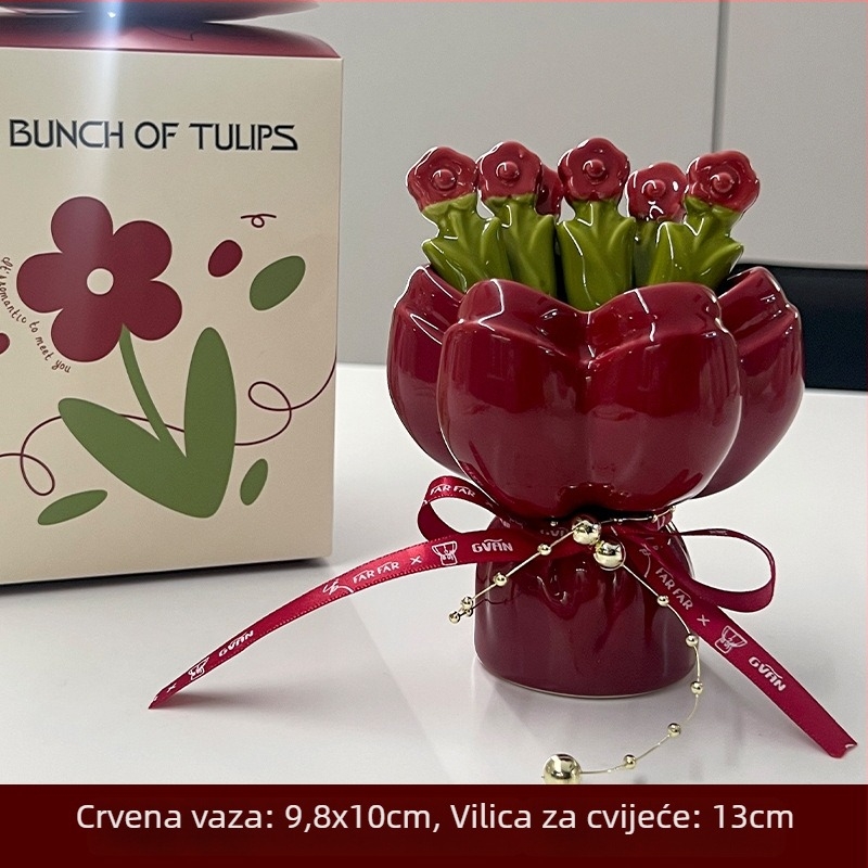 Set vilica za voće od keramike uz keramički spremnik za pohranu, za stol u dnevnoj sobi
