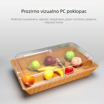 Sel pravokutni plastični poklop za tepsiju – proziran, otporan na prašinu, očuvanje svježine, moderan jednostavan stil