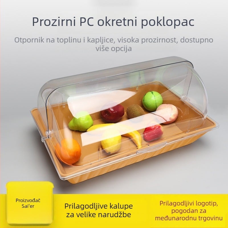 Sel pravokutni plastični poklop za tepsiju – proziran, otporan na prašinu, očuvanje svježine, moderan jednostavan stil