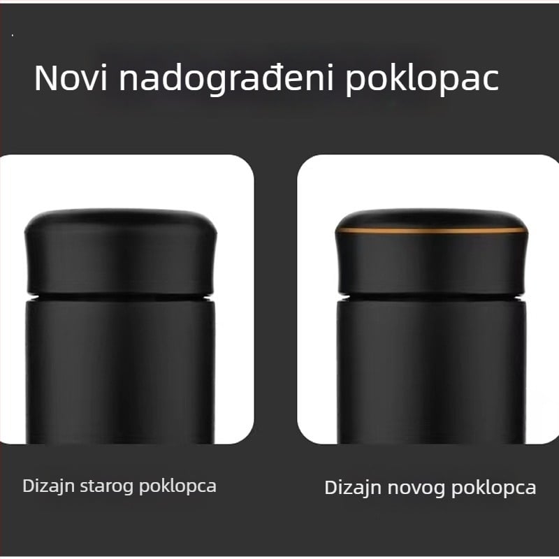Set čajnih šalice s razdjelnikom – dvostruko borosilikatno staklo, s filtrom, poklon kutija, prilagodba logotipa