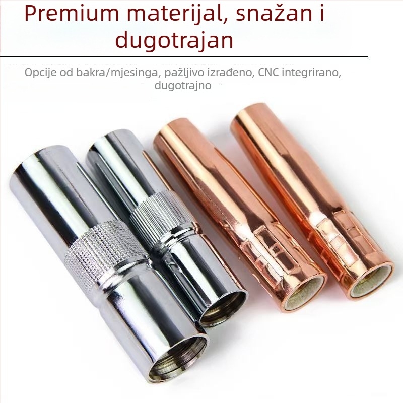 Druga zaštitna mlaznica za zavarivanje s plinskom zaštitom, mosadzno-bakrena mlaznica, kompatibilna s 200A/350A/500A